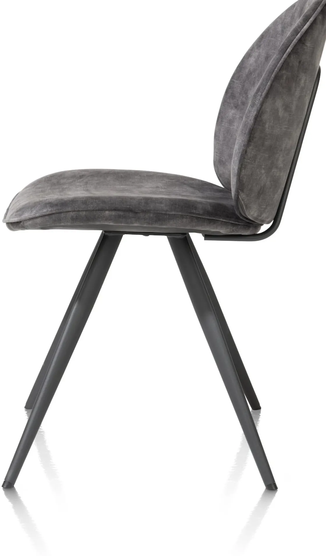 XOOON AIKO eetkamerstoel - rough off black - stof Karese - antraciet^ Eetkamerstoelen