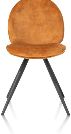 XOOON AIKO eetkamerstoel - rough off black - stof Karese - okergeel^ Eetkamerstoelen