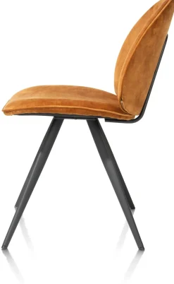 XOOON AIKO eetkamerstoel - rough off black - stof Karese - okergeel^ Eetkamerstoelen