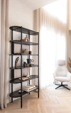XOOON ARAMON boekenkast 100 cm. - 5-niches -^ Bergkasten|Boekenkasten