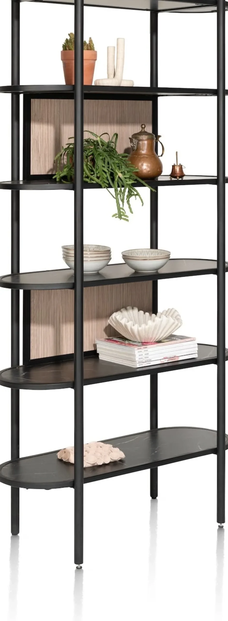XOOON ARAMON boekenkast 100 cm. - 5-niches -^ Bergkasten|Boekenkasten