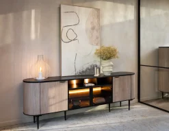 XOOON ARAMON dressoir (210cm) - 2-deuren + 2-glasdeuren -^ Dressoirs