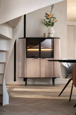 XOOON ARAMON highboard (125cm) 2-deuren + 2-glasdeuren -^ Bergkasten