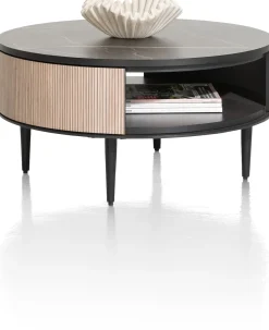 XOOON ARAMON salontafel diameter 75 cm. + 1-niche -^ Bijzettafel Sets|Salontafels
