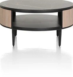 XOOON ARAMON salontafel diameter 75 cm. + 1-niche -^ Bijzettafel Sets|Salontafels