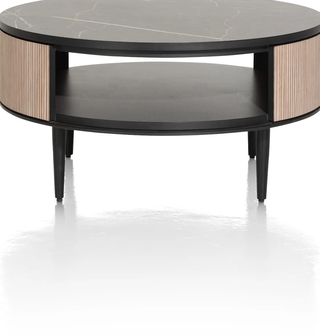 XOOON ARAMON salontafel diameter 75 cm. + 1-niche -^ Bijzettafel Sets|Salontafels