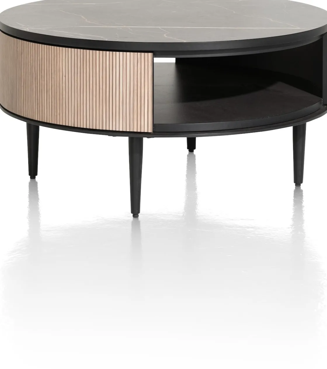 XOOON ARAMON salontafel diameter 75 cm. + 1-niche -^ Bijzettafel Sets|Salontafels