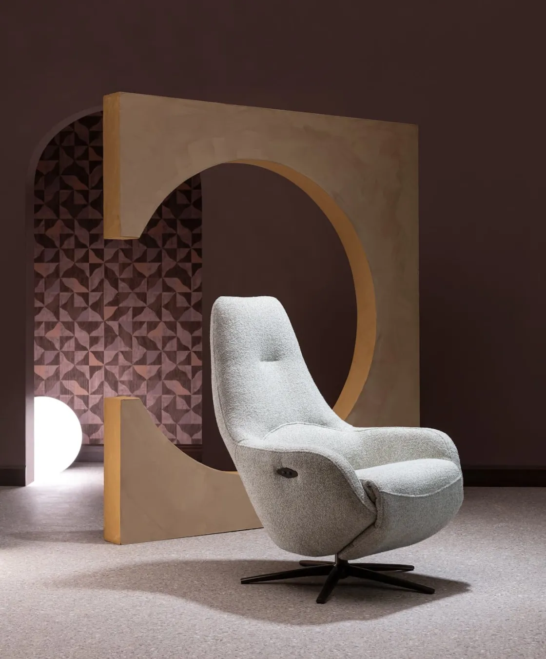 XOOON Arco, relax-fauteuil - 1 motor - verstelbare hoofdsteun - stof Luton - Groen^ Relaxfauteuils|Draaifauteuils