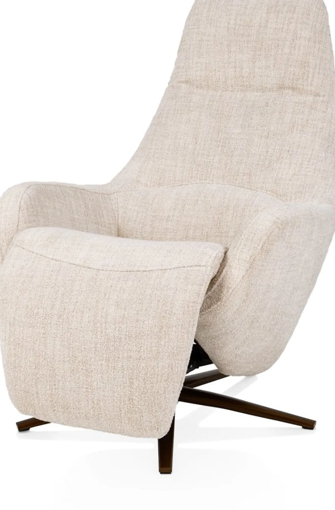 XOOON Arco, relax-fauteuil - 1 motor - verstelbare hoofdsteun - stof Luton - Creme^ Stoffen Fauteuils|Draaifauteuils