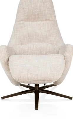 XOOON Arco, relax-fauteuil - 1 motor - verstelbare hoofdsteun - stof Luton - Creme^ Stoffen Fauteuils|Draaifauteuils