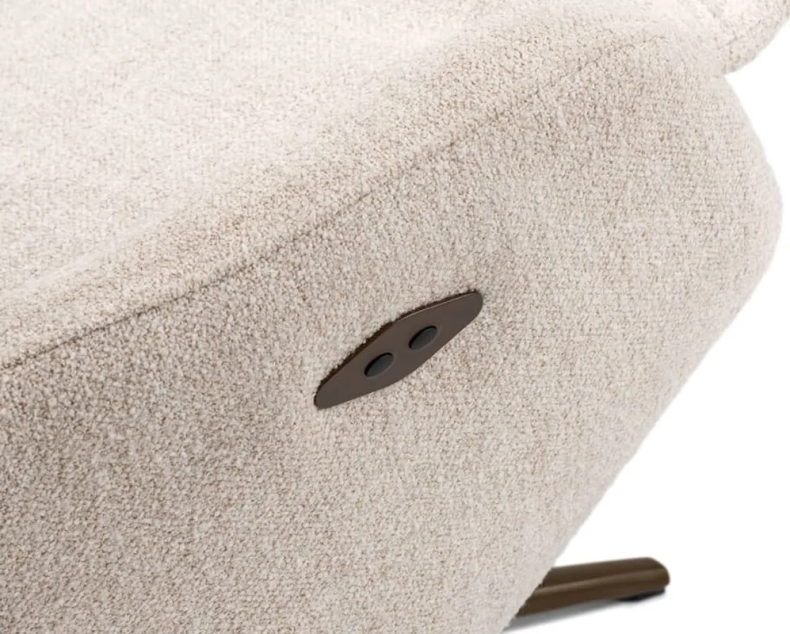 XOOON Arco, relax-fauteuil - 1 motor - verstelbare hoofdsteun - stof Luton - Creme^ Stoffen Fauteuils|Draaifauteuils