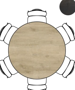 XOOON ARVADA bartafel 140 cm - rond - centrale poot - naturel eiken^ Bartafels|Tafelconfigurator