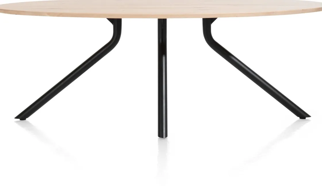 XOOON Arvada ellipsvormige eiken eettafel met metalen poot 220x110cm^ Tafelconfigurator|Eettafels
