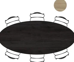 XOOON Arvada ellipsvormige eiken eettafel met metalen poot 250x110cm^ Tafelconfigurator|Eettafels
