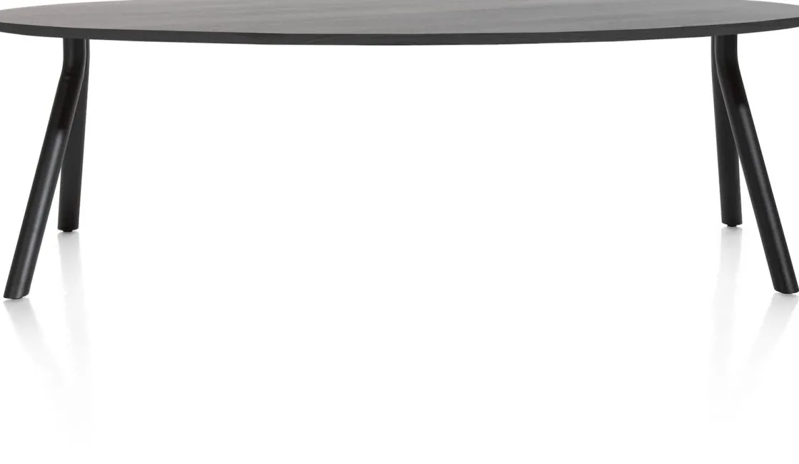 XOOON Arvada ellipsvormige eiken eettafel met metalen poten 220x110cm^ Tafelconfigurator|Eettafels