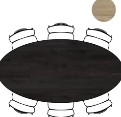 XOOON Arvada ellipsvormige eiken eettafel met metalen poten 220x110cm^ Tafelconfigurator|Eettafels