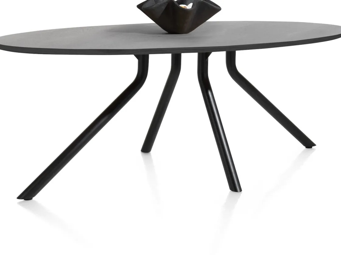 XOOON Arvada ellipsvormige eiken eettafel met metalen poot 220x110cm^ Tafelconfigurator|Eettafels
