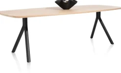 XOOON Arvada ovale eiken eettafel met zwart metalen poten 190x100cm^ Tafelconfigurator|Eettafels