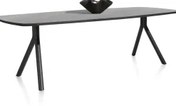 XOOON Arvada ovale eiken eettafel met zwart metalen poten 250x110cm^ Tafelconfigurator|Eettafels