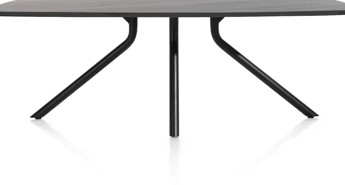 XOOON Arvada ovale eiken eettafel met zwart metalen poot 190x100cm^ Tafelconfigurator|Eettafels