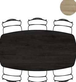 XOOON Arvada ovale eiken eettafel met zwart metalen poot 190x100cm^ Tafelconfigurator|Eettafels