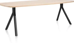 XOOON Arvada ovale eiken eettafel met zwart metalen poten 220x110cm^ Tafelconfigurator|Eettafels