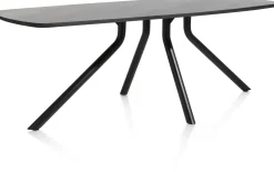 XOOON Arvada ovale eiken eettafel met zwart metalen poot 220x110cm^ Tafelconfigurator|Eettafels