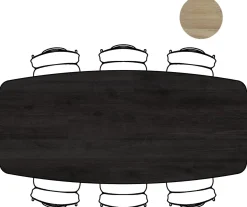 XOOON Arvada ovale eiken eettafel met zwart metalen poot 250x110cm^ Tafelconfigurator|Eettafels