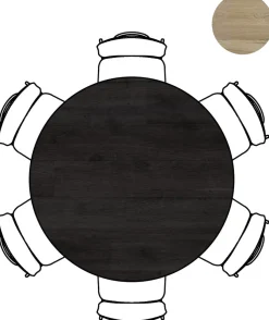 XOOON Arvada ronde eiken eettafel met zwart metalen poot 140cm^ Eettafels|Tafelconfigurator
