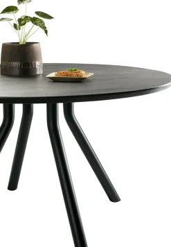 XOOON Arvada ronde eiken eettafel met zwart metalen poot 140cm^ Eettafels|Tafelconfigurator
