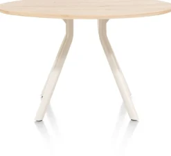 XOOON ARVADA tafel 125 cm - rond - centrale poot Nebbia |^ Tafelconfigurator|Eettafels
