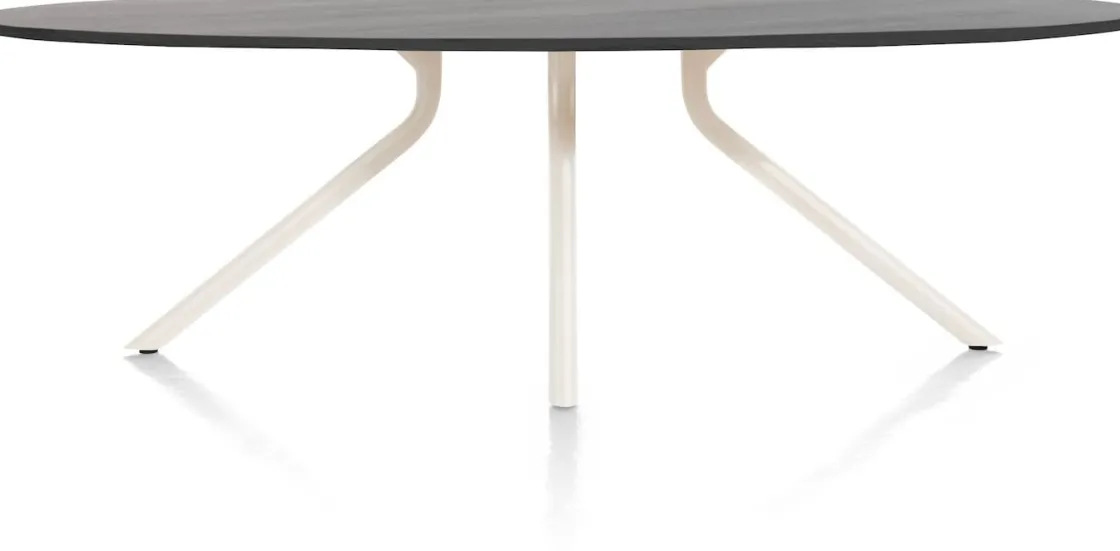 XOOON ARVADA tafel 250 x 110 cm - ellips - centrale poot Nebbia - onyx^ Tafelconfigurator|Eettafels