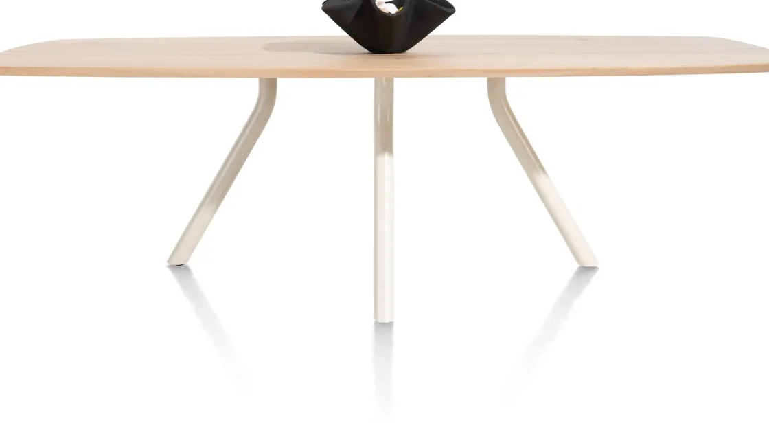 XOOON ARVADA tafel 250 x 110 cm - ovaal - centrale poot Nebbia^ Tafelconfigurator|Eettafels