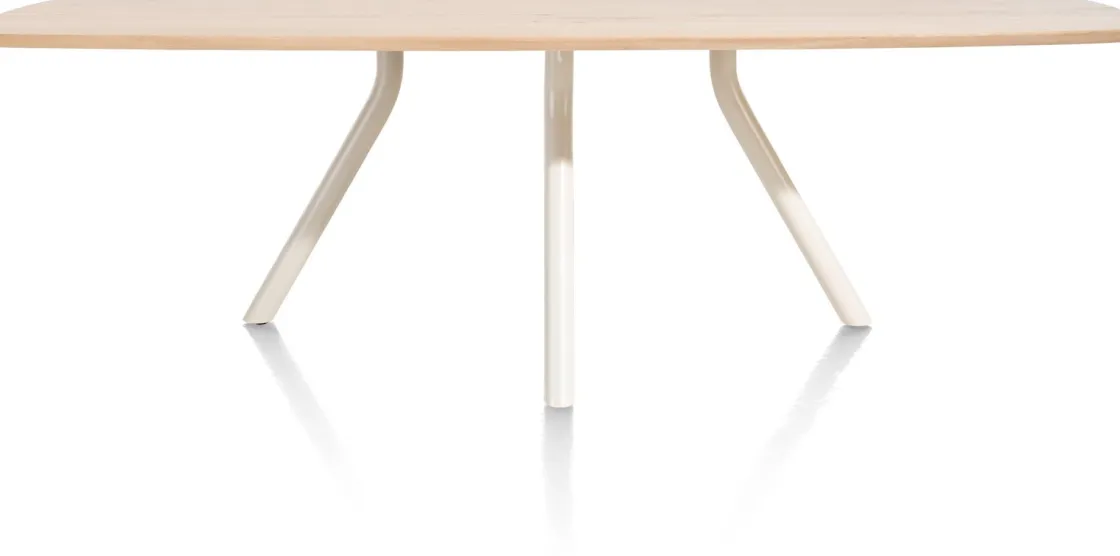XOOON ARVADA tafel 250 x 110 cm - ovaal - centrale poot Nebbia^ Tafelconfigurator|Eettafels