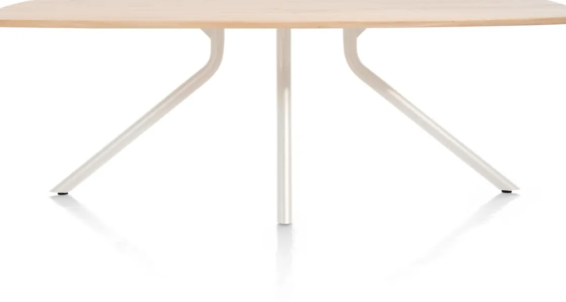 XOOON ARVADA tafel 190 x 100 cm - ovaal - centrale poot Nebbia^ Tafelconfigurator|Eettafels