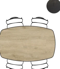 XOOON ARVADA tafel 160 x 100 cm - ovaal - centrale poot Nebbia^ Tafelconfigurator|Eettafels