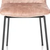 XOOON Aurora velours eetkamerstoel met zwart metalen frame^ Eetkamerstoelen
