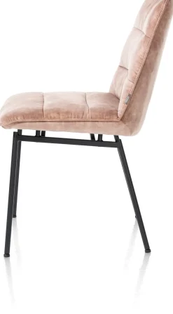 XOOON Aurora velours eetkamerstoel met zwart metalen frame^ Eetkamerstoelen