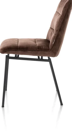 XOOON Aurora velours eetkamerstoel met zwart metalen frame^ Eetkamerstoelen