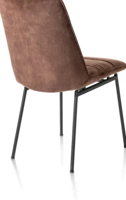 XOOON Aurora velours eetkamerstoel met zwart metalen frame^ Eetkamerstoelen