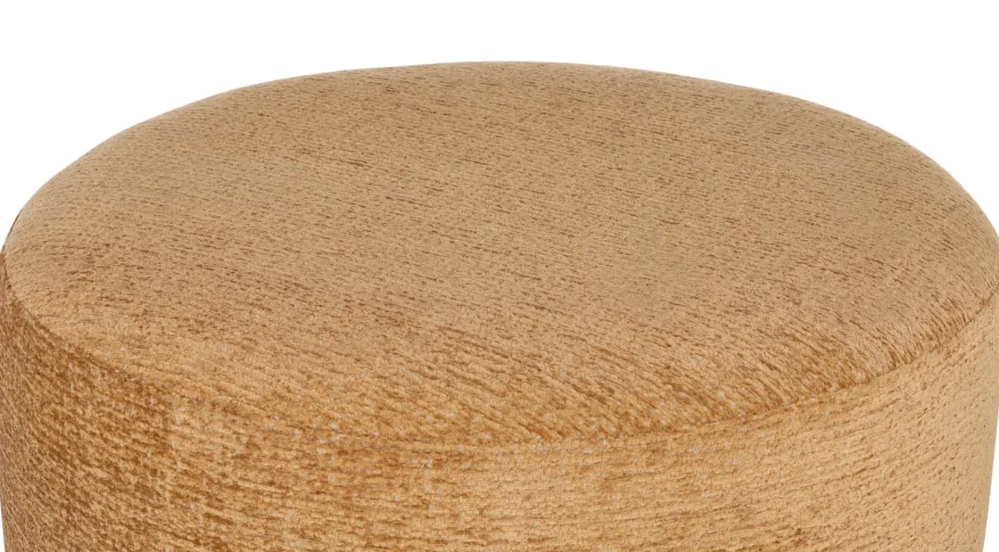 XOOON BeautiQ - Chic poef - rond 80 cm in de kleur Okergeel^ Poef/Hockers|Woonaccessoires