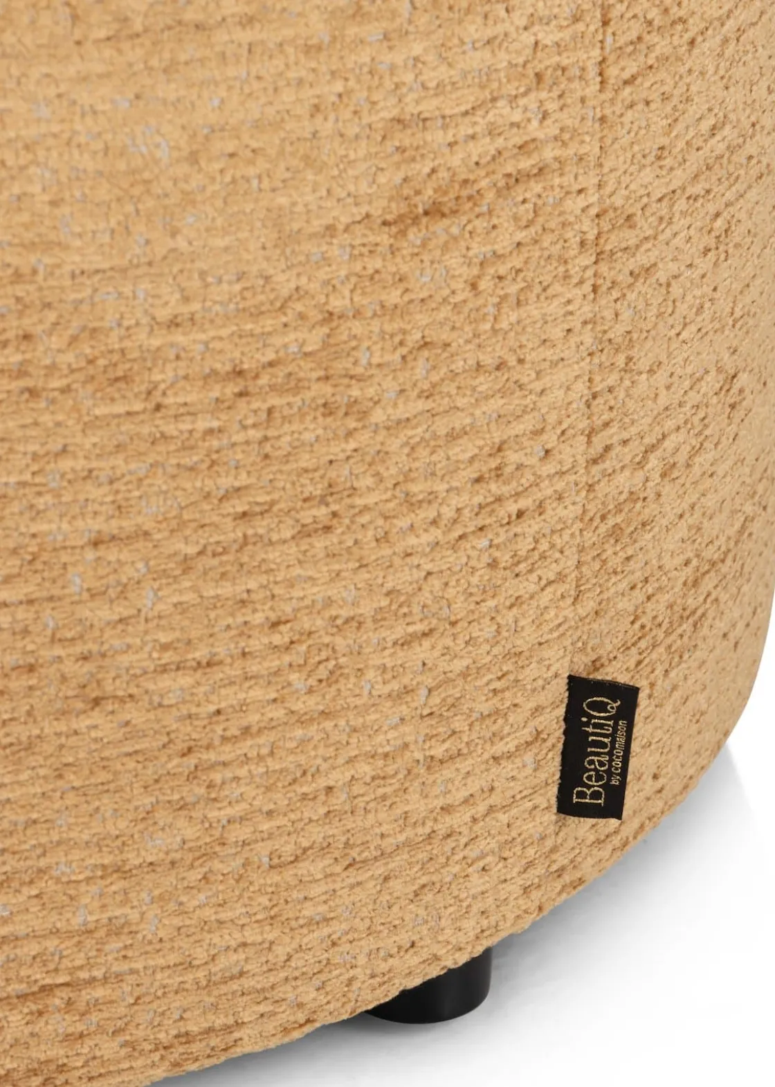 XOOON BeautiQ - Chic poef - rond 80 cm in de kleur Okergeel^ Poef/Hockers|Woonaccessoires