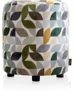XOOON BeautiQ - Elite poef - rond 42 cm in de kleur Olijf^ Poef/Hockers|Woonaccessoires
