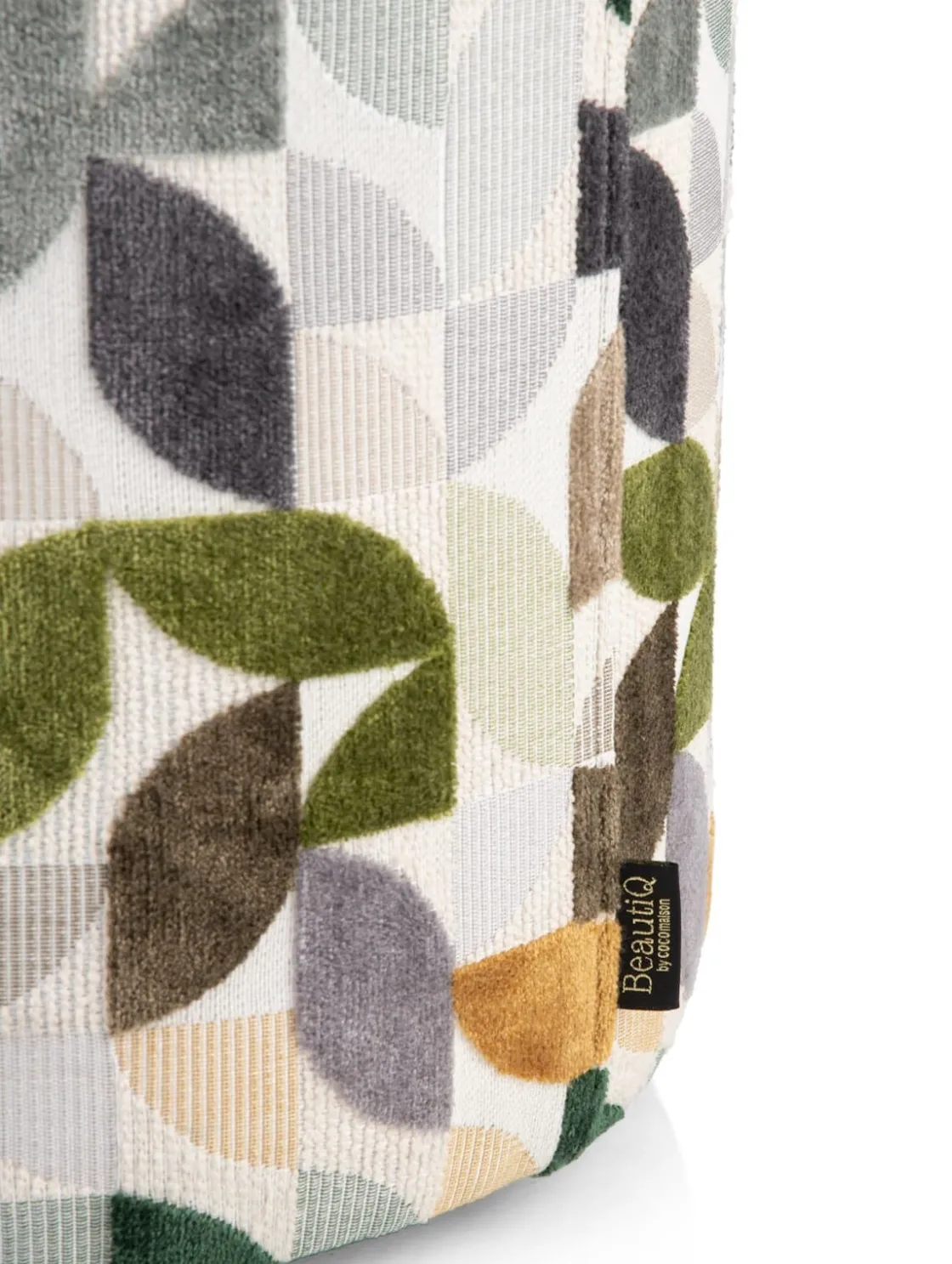 XOOON BeautiQ - Elite poef - rond 42 cm in de kleur Olijf^ Poef/Hockers|Woonaccessoires