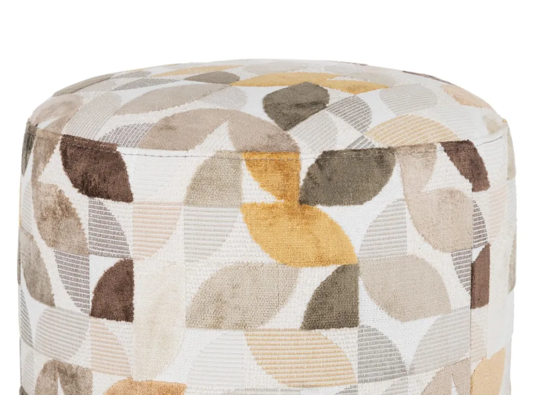 XOOON BeautiQ - Elite poef - rond 42 cm in de kleur Crème^ Poef/Hockers|Woonaccessoires