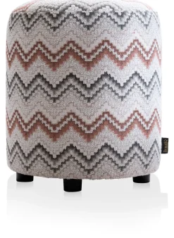XOOON BeautiQ - Lush poef - rond 42 cm in de kleur Koper - COCOmaison^ Poef/Hockers|Woonaccessoires
