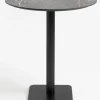 XOOON Brest bartafel marble light grey (D80cm) in kleur Zwart^ Bartafels|Woonaccessoires