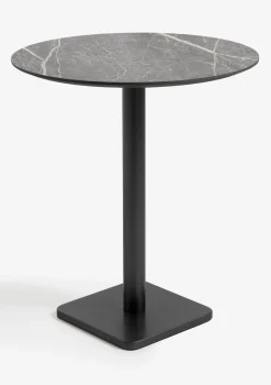 XOOON Brest bartafel marble light grey (D80cm) in kleur Zwart^ Bartafels|Woonaccessoires