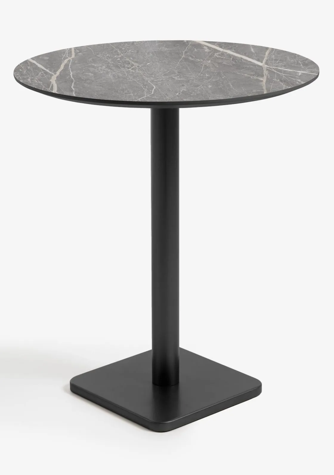 XOOON Brest bartafel marble light grey (D80cm) in kleur Zwart^ Bartafels|Woonaccessoires