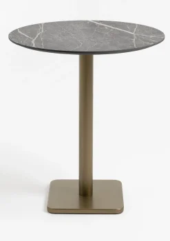 XOOON Brest bartafel marble light grey (D80cm) in kleur Goud^ Woonaccessoires|Bartafels